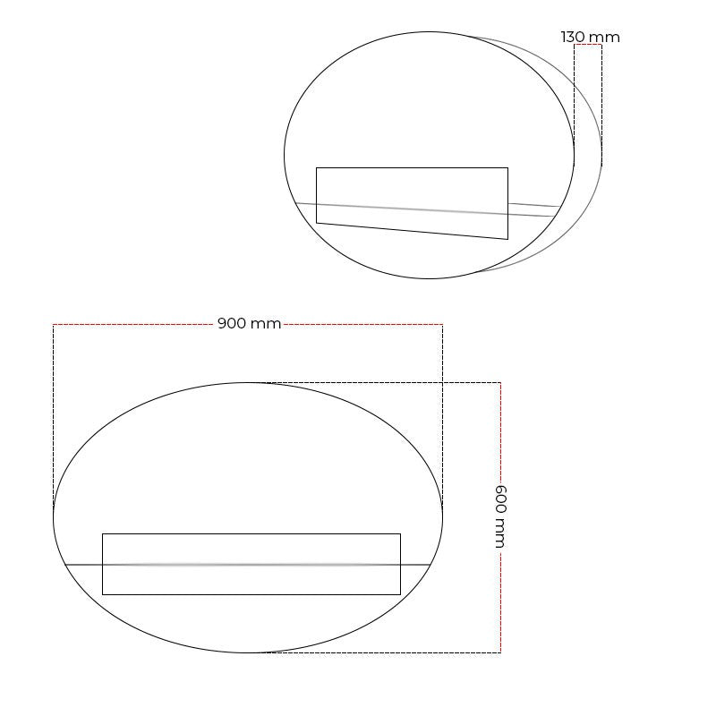 Maryland - Wall Mounted Bioethanol Fireplace - Oval Slim