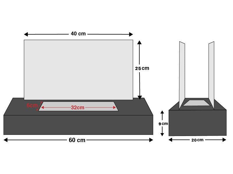 Oklahoma Bioethanol Fireplace - Black and Steel