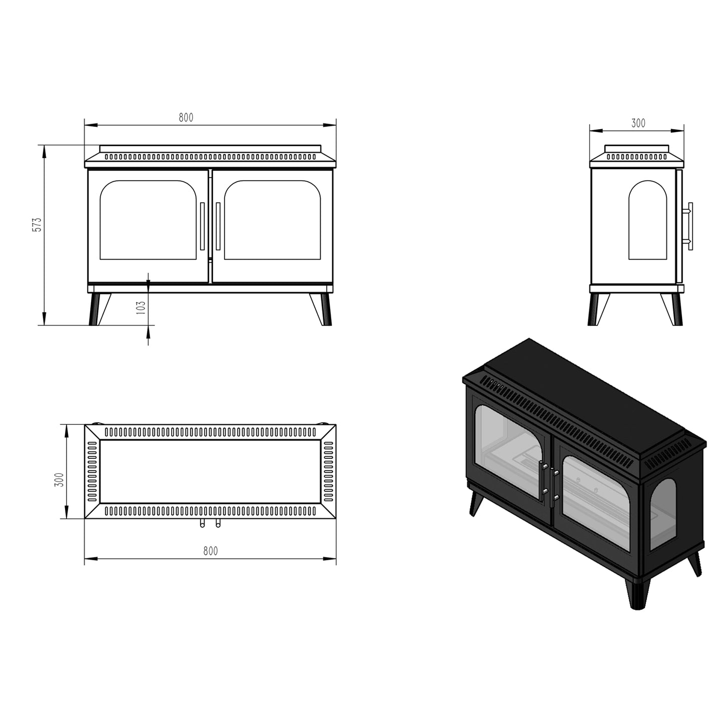 Atlanta Bioethanol Stove - Double