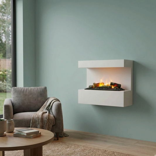 Steinsdal - Wall-Mounted Water Vapour Fireplace - White