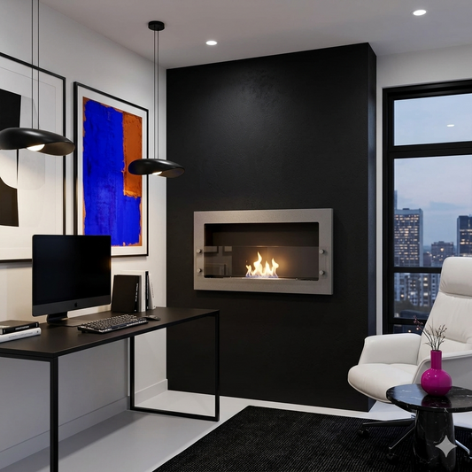 Texas - Wall Mounted Bioethanol Fireplace - Steel