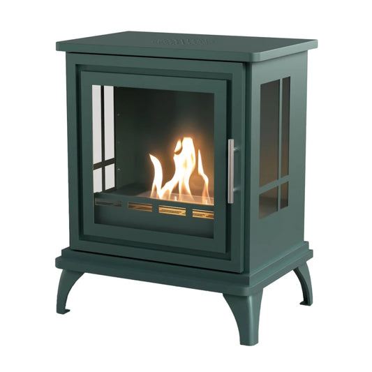 Nashville – Black Green Freestanding Bioethanol Stove - BIO-20-353
