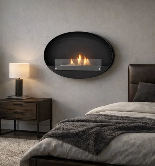 Maryland - Wall Mounted Bioethanol Fireplace - Oval Slim
