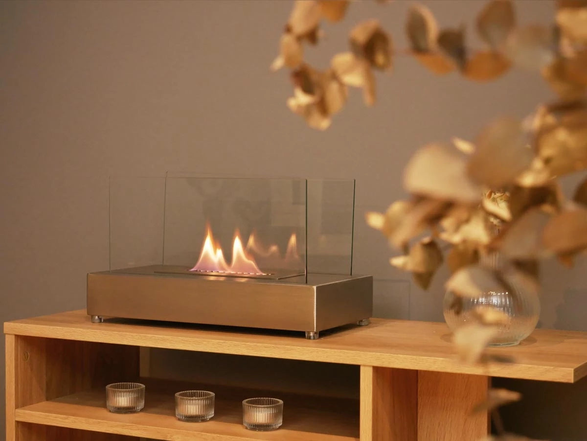 Lambeth Tabletop Bioethanol Fireplace - Steel