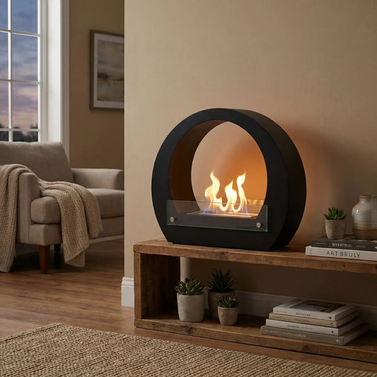 Dallas Bioethanol Fireplace - Black Round
