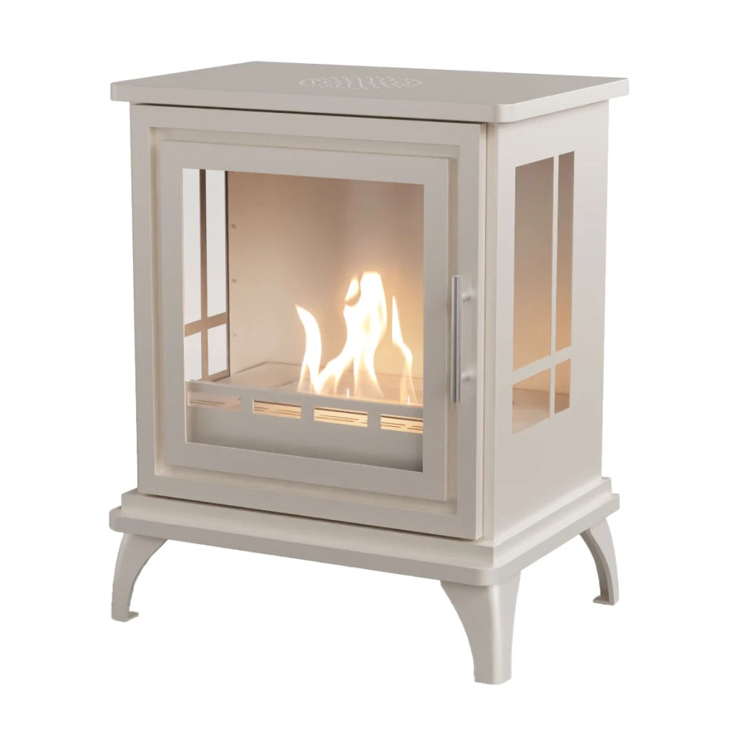 Nashville – Oyster White Freestanding Bioethanol Stove - BIO-20-352