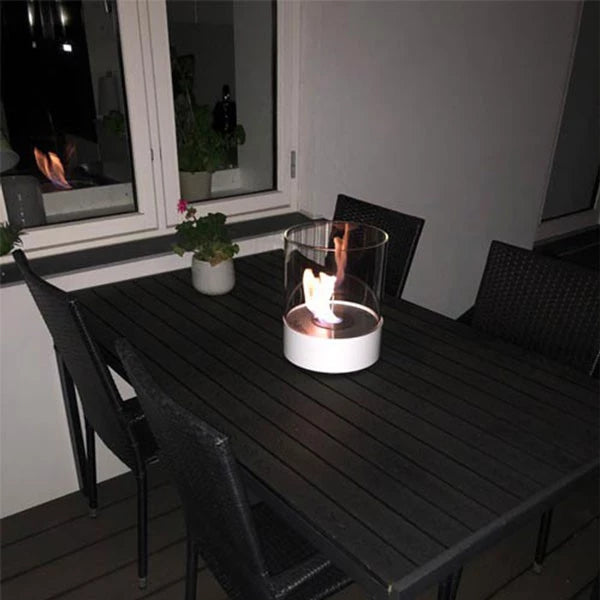Southwark Tabletop Bioethanol Fireplace - White Round