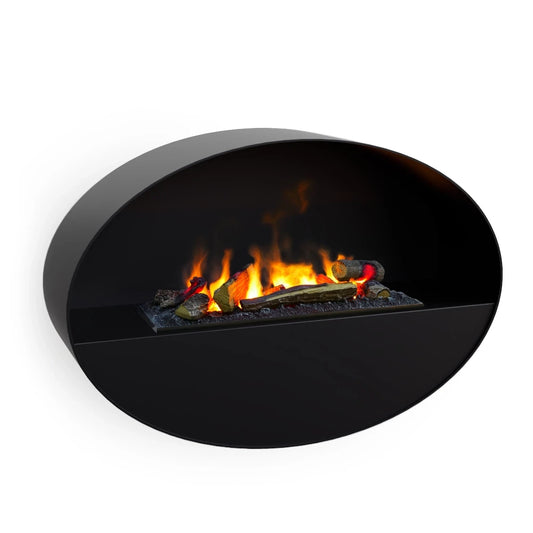 Kjos - Wall-mounted Water Vapour Fireplace in Black