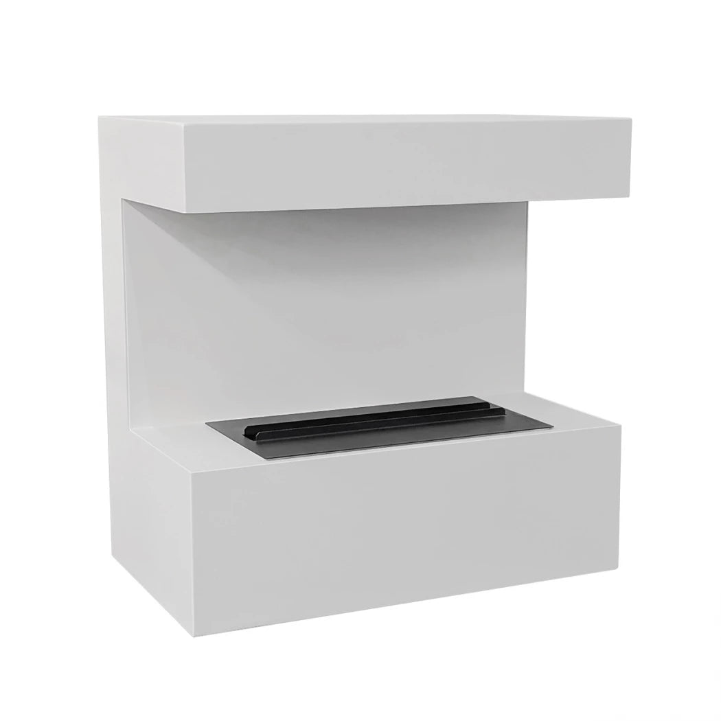Late - Wall-mounted Water Vapour Fireplace in White