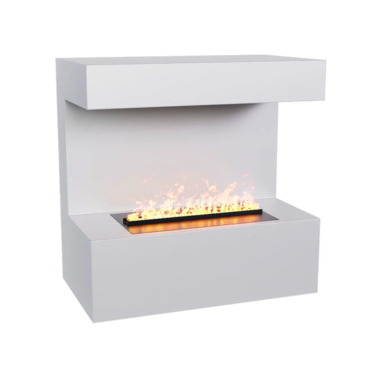 Late - Wall-mounted Water Vapour Fireplace in White