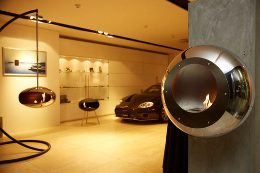 Cocoon Vellum - Wall Mounted Bioethanol Fireplace - Steel