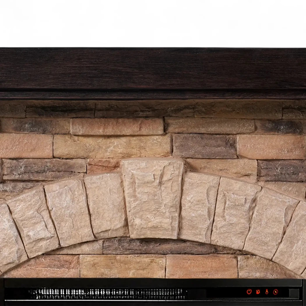 Eira Electric Fireplace – Freestanding Mantel in Classic Stone Design - ELP-20-408