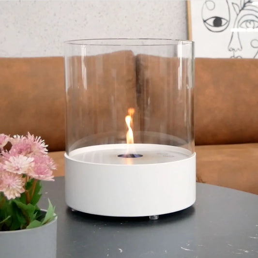 Southwark Tabletop Bioethanol Fireplace - White Round