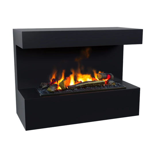Steinsdal - Wall-mounted Water Vapour Fireplace in Black