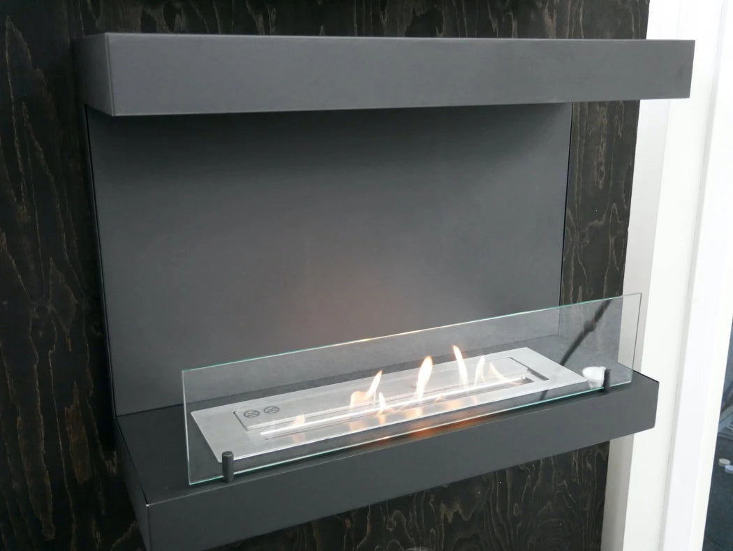 Dakota - Wall Mounted Bioethanol Fireplace - Black