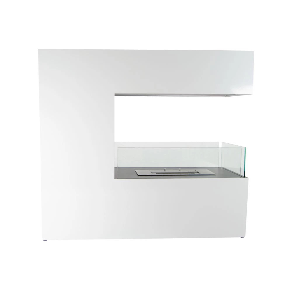 Topeka Bioethanol Fireplace - White 3-Sided
