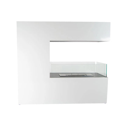 Topeka Bioethanol Fireplace - White 3-Sided