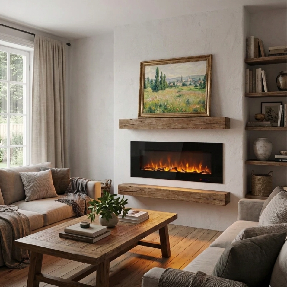 Azurite Wall-Mounted Electric Fireplace - 152 cm