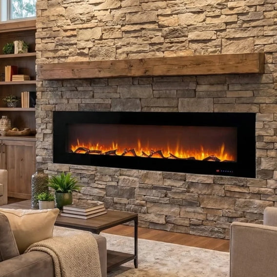 Azurite Wall-Mounted Electric Fireplace - 213 cm