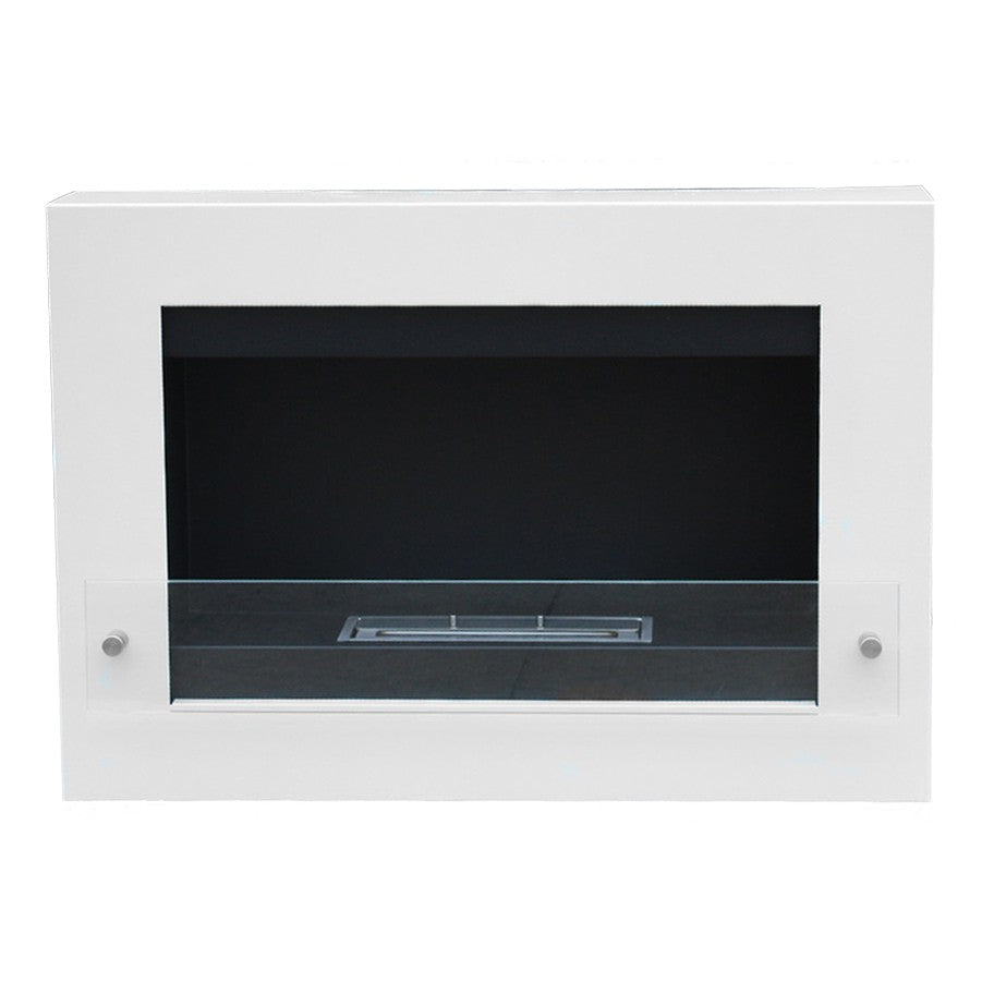 Nebraska - Wall Mounted Bioethanol Fireplace - White