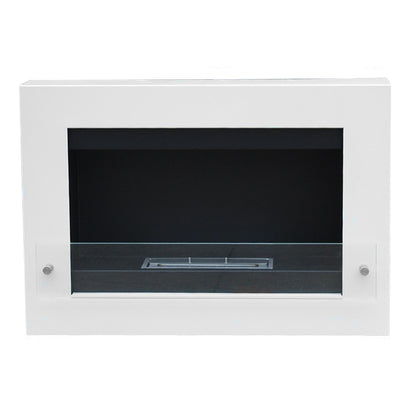 Nebraska - Wall Mounted Bioethanol Fireplace - White