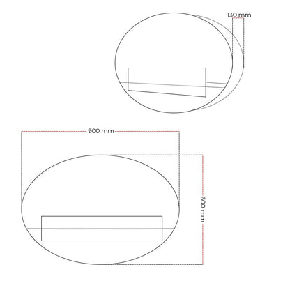 Maryland - Wall Mounted Bioethanol Fireplace - Oval Slim