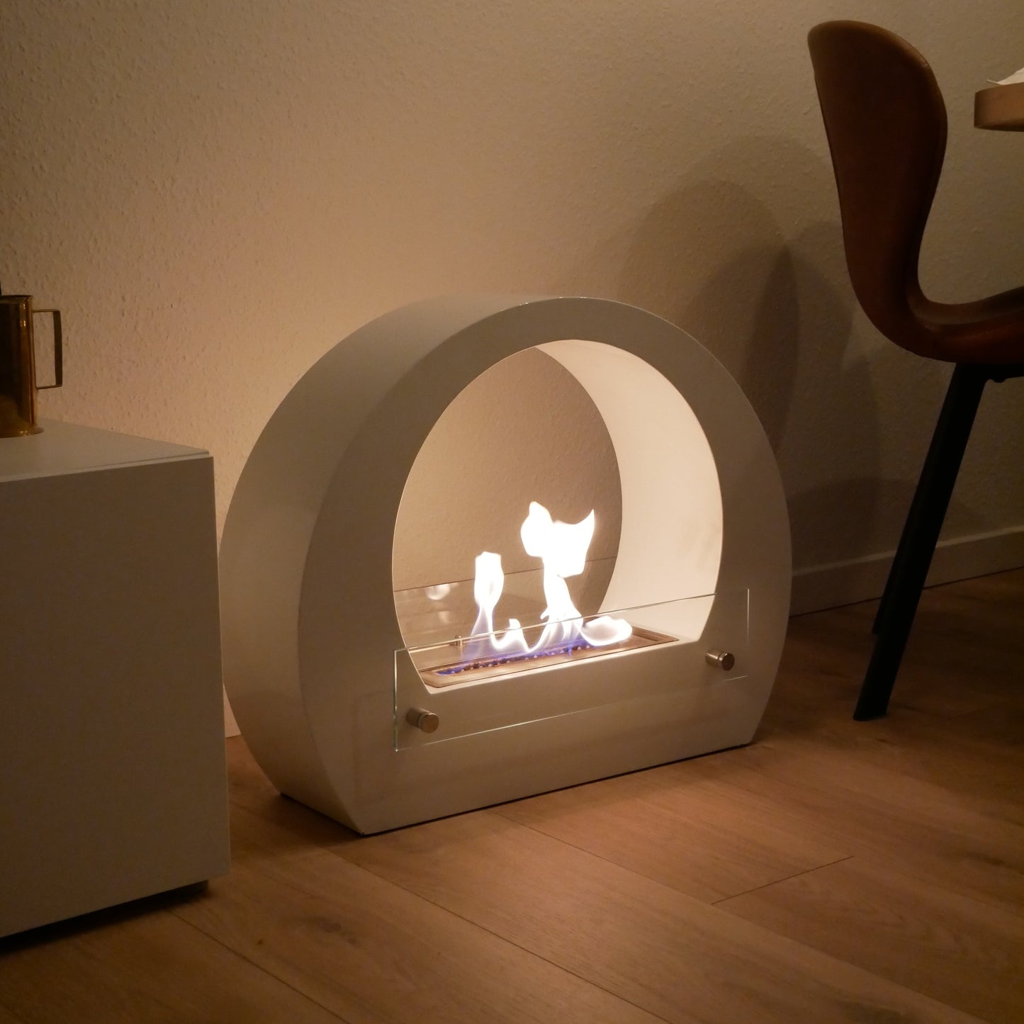 Dallas Bioethanol Fireplace - White Round