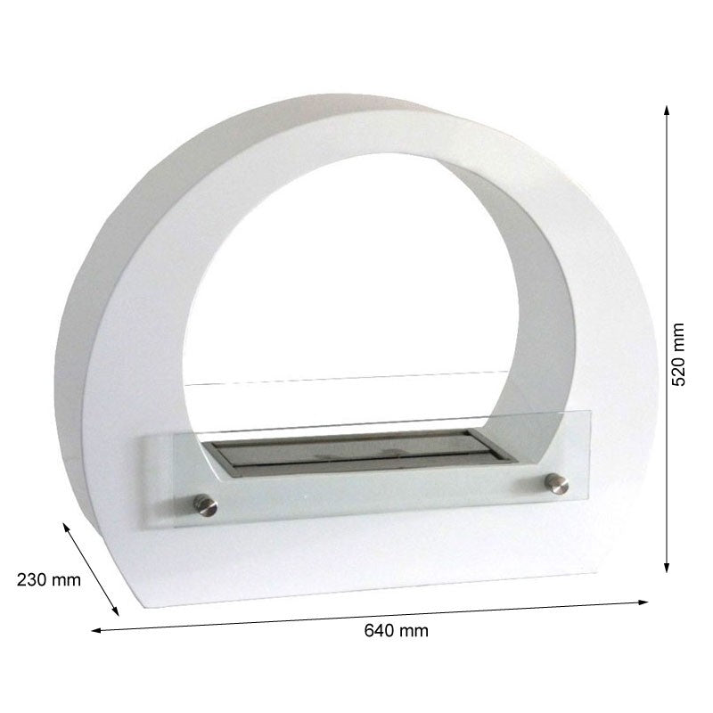 Dallas Bioethanol Fireplace - White Round