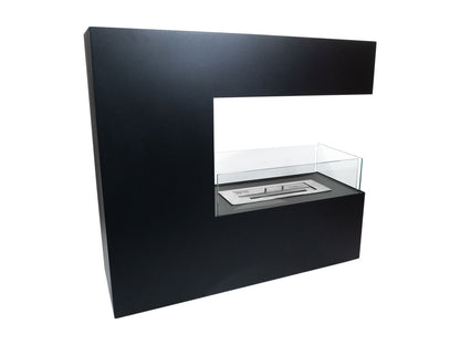 Topeka Bioethanol Fireplace - Black 3-Sided