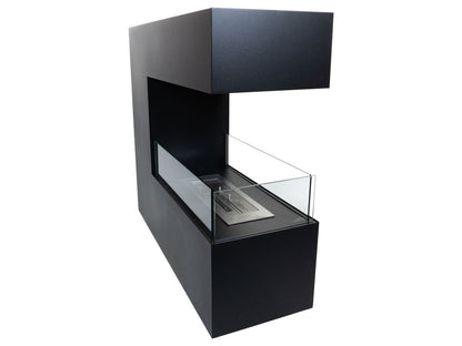 Topeka Bioethanol Fireplace - Black 3-Sided