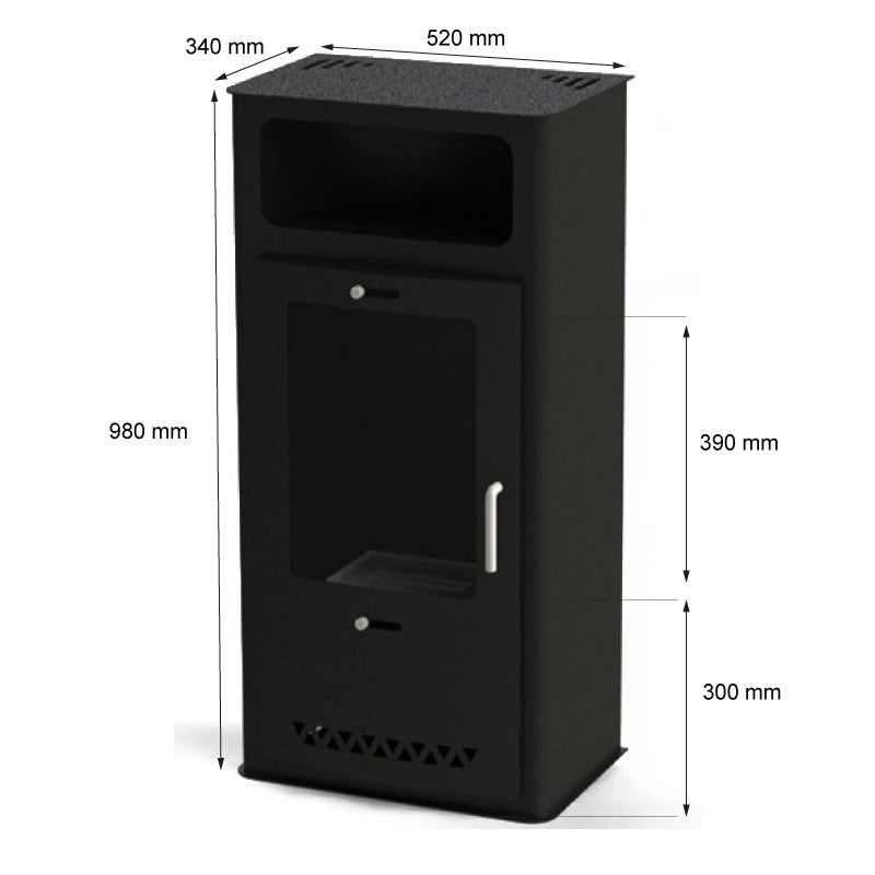 Boston Bioethanol Stove - Black