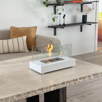 Lambeth Tabletop Bioethanol Fireplace - White