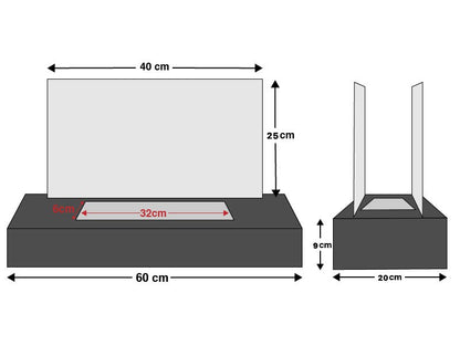 Oklahoma Bioethanol Fireplace - Black and Steel