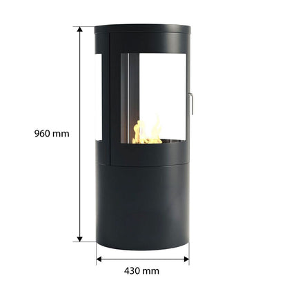 Columbus Bioethanol Stove - Black with 360-View