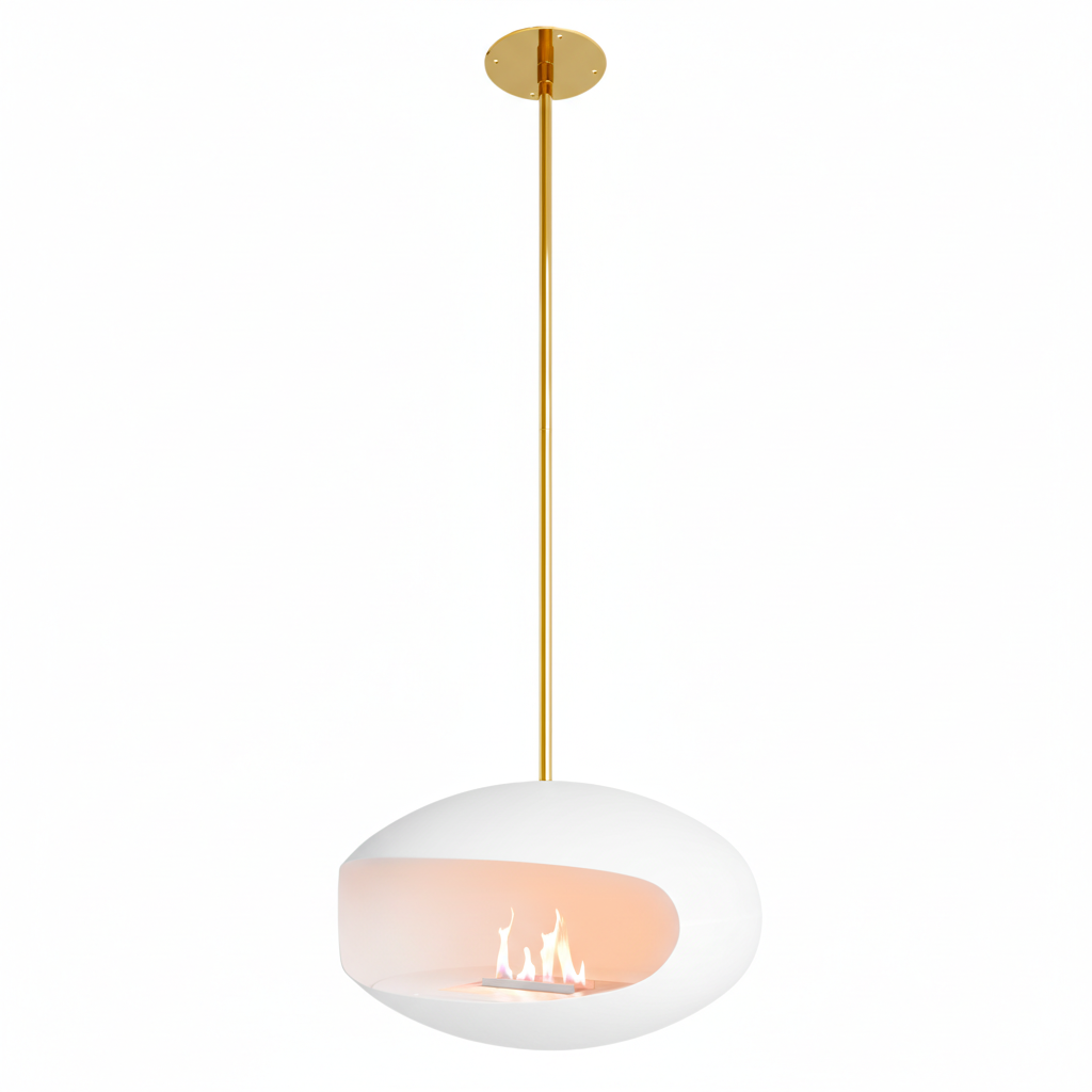 Cocoon Aeris - White with Brass Mounting Pole