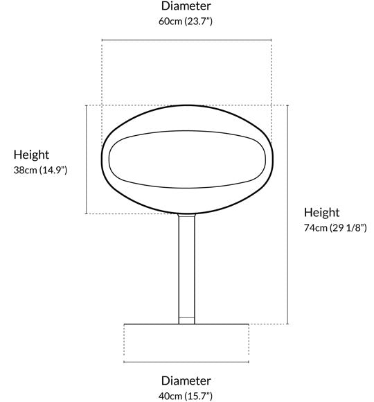 Cocoon Pedestal - Black with Steel Base