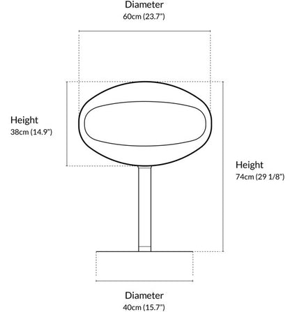 Cocoon Pedestal - Black with Steel Base