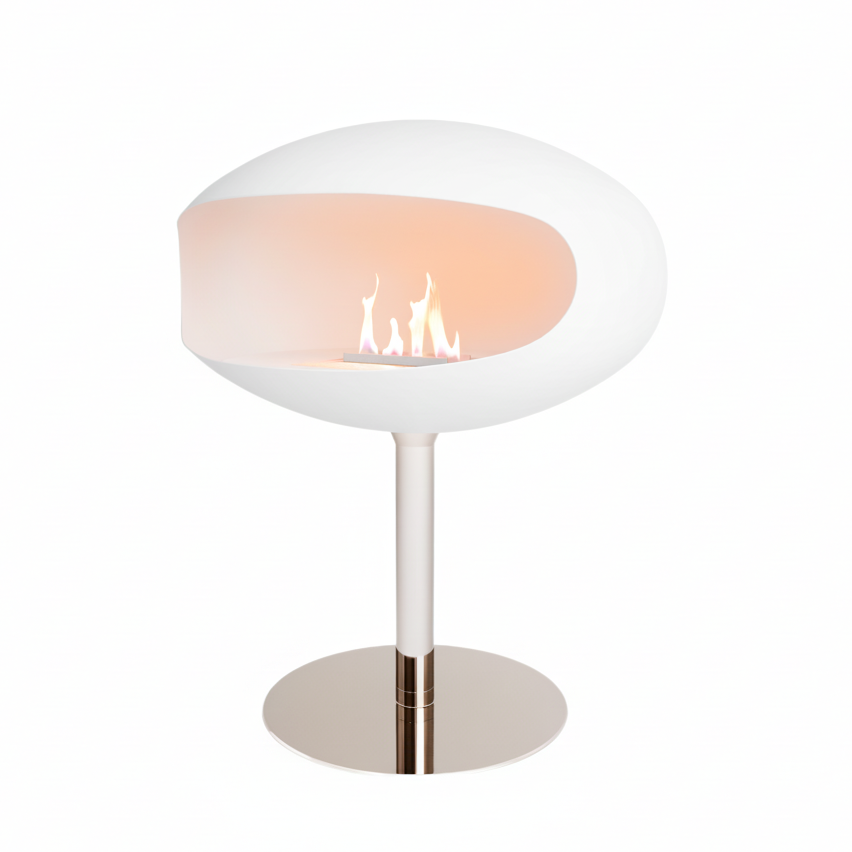 Cocoon Pedestal - White with Steel Base