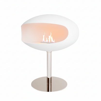 Cocoon Pedestal - White with Steel Base