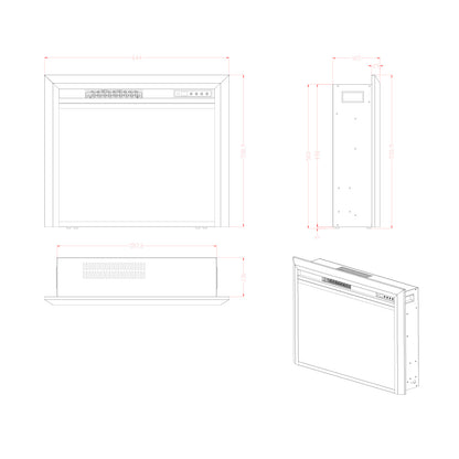 Pyrope Electric Fireplace Insert - 65 cm