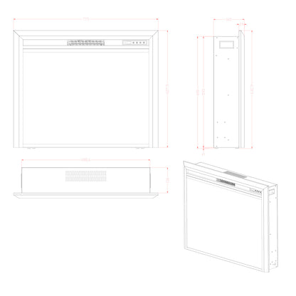 Pyrope Electric Fireplace Insert - 77 cm