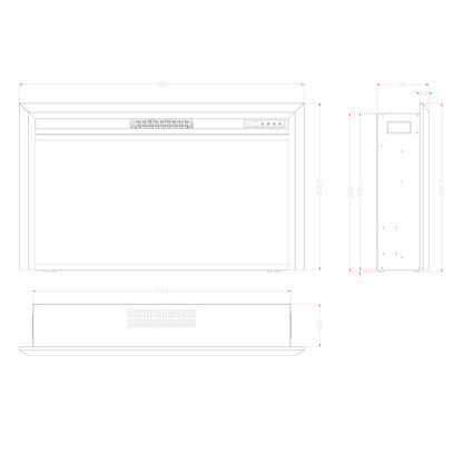 Pyrope Electric Fireplace Insert - 90 cm