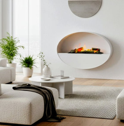 Kjos - Wall-Mounted Water Vapour Fireplace - White