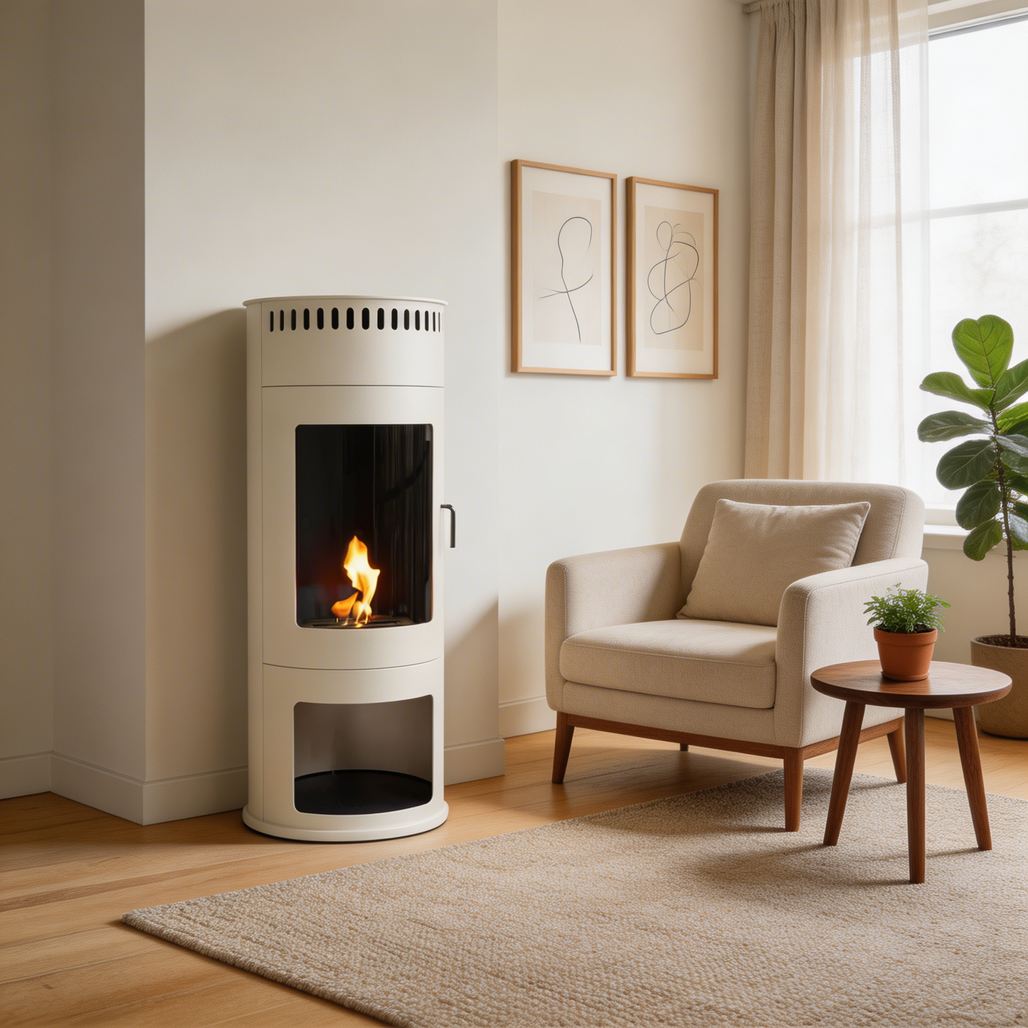 Washington Bioethanol Stove - White