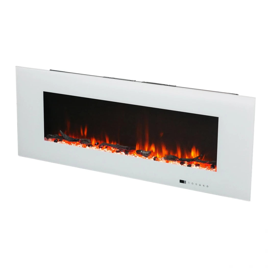 Azurite Wall-Mounted Electric Fireplace - 127 cm - White