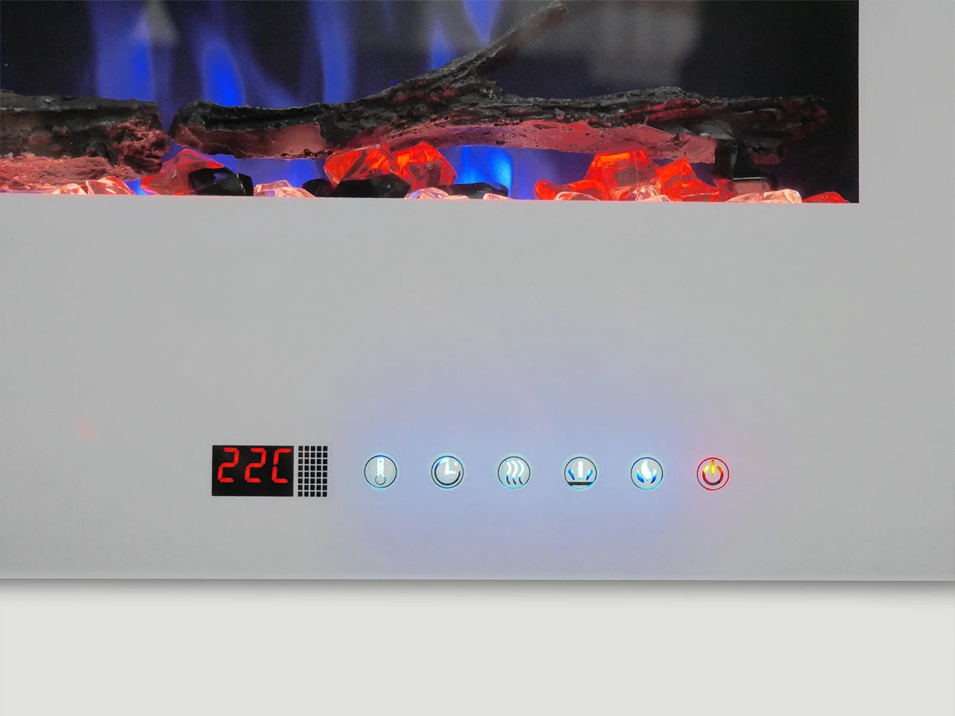 Azurite Wall-Mounted Electric Fireplace - 127 cm - White
