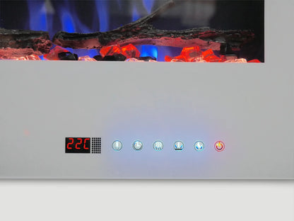 Azurite Wall-Mounted Electric Fireplace - 127 cm - White