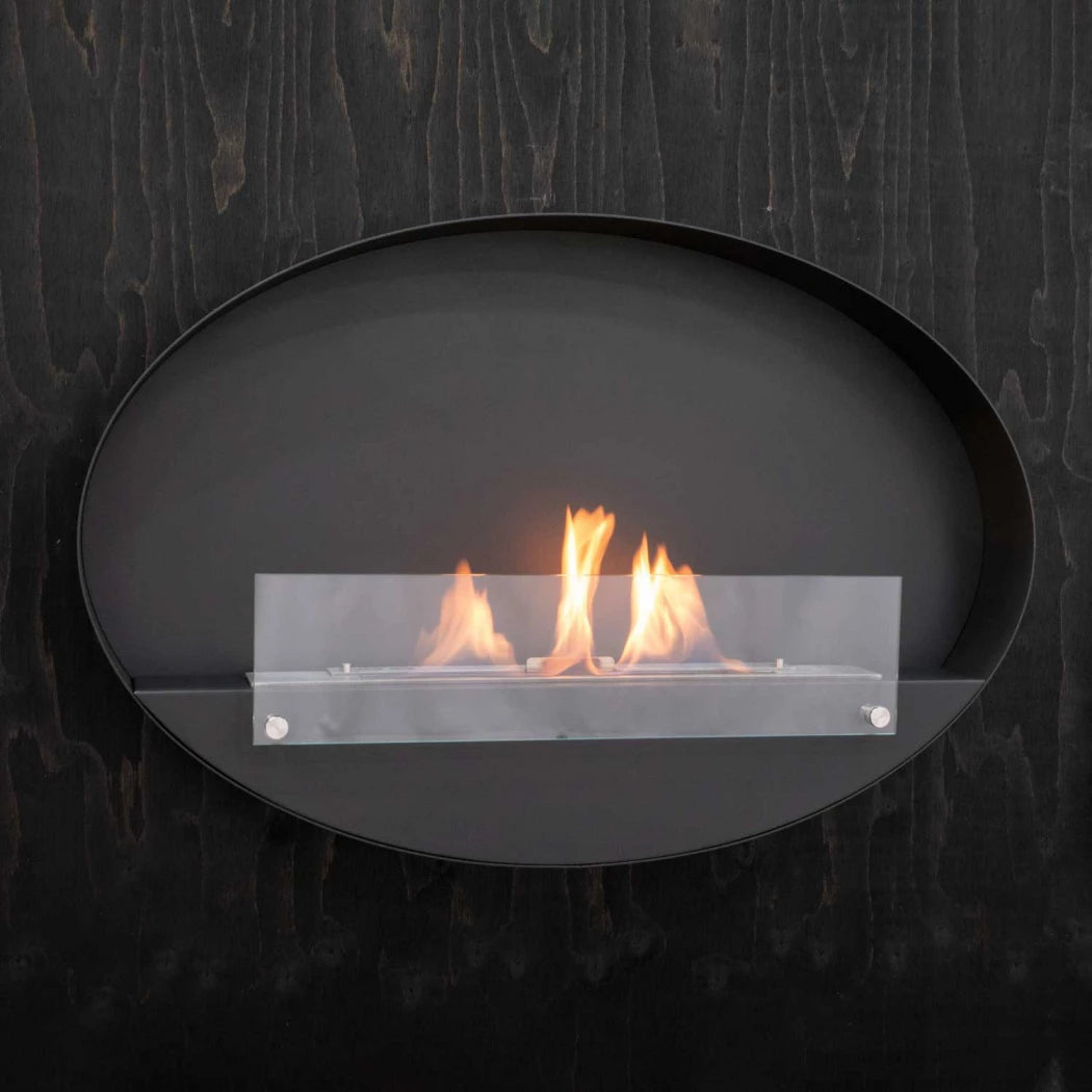 Maryland - Wall Mounted Bioethanol Fireplace - Oval Slim