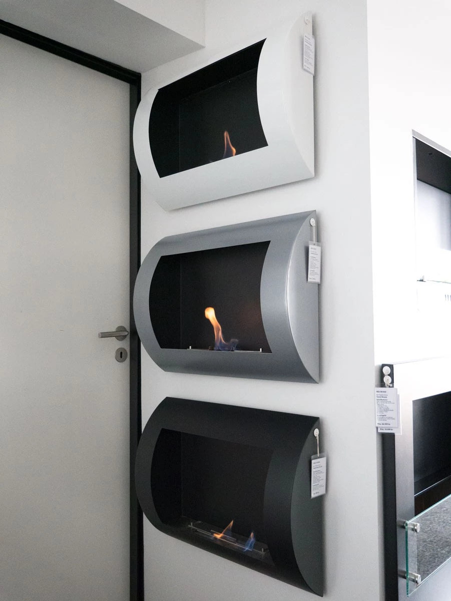 Ocean - Wall Mounted Bioethanol Fireplace - White