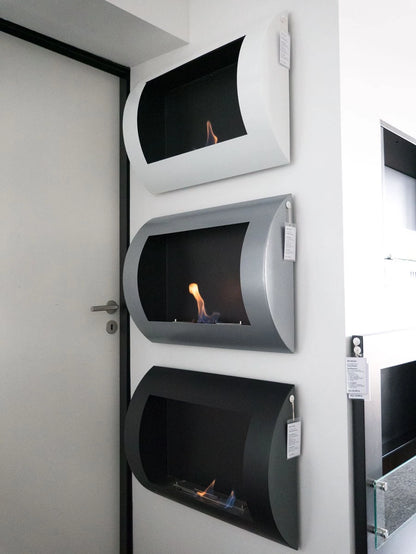 Ocean - Wall Mounted Bioethanol Fireplace - White